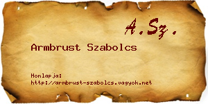 Armbrust Szabolcs névjegykártya