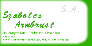 szabolcs armbrust business card